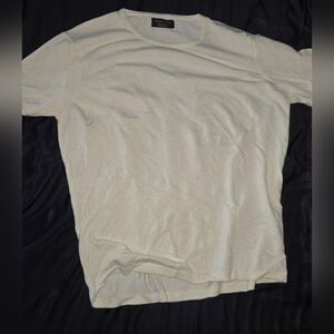 ZARA MAN Off-White / Cream Knit Shirt, Size L